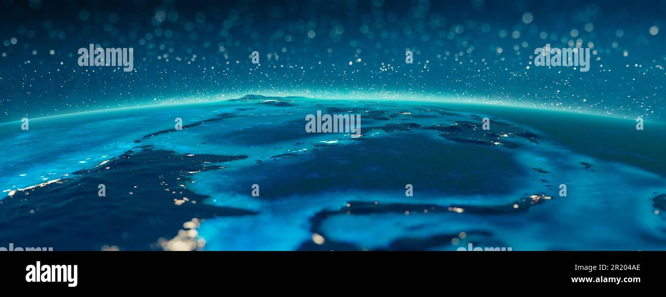 Sud-est asiatico dallo spazio. Elementi di questa immagine forniti dalla NASA. rendering 3d Foto Stock
