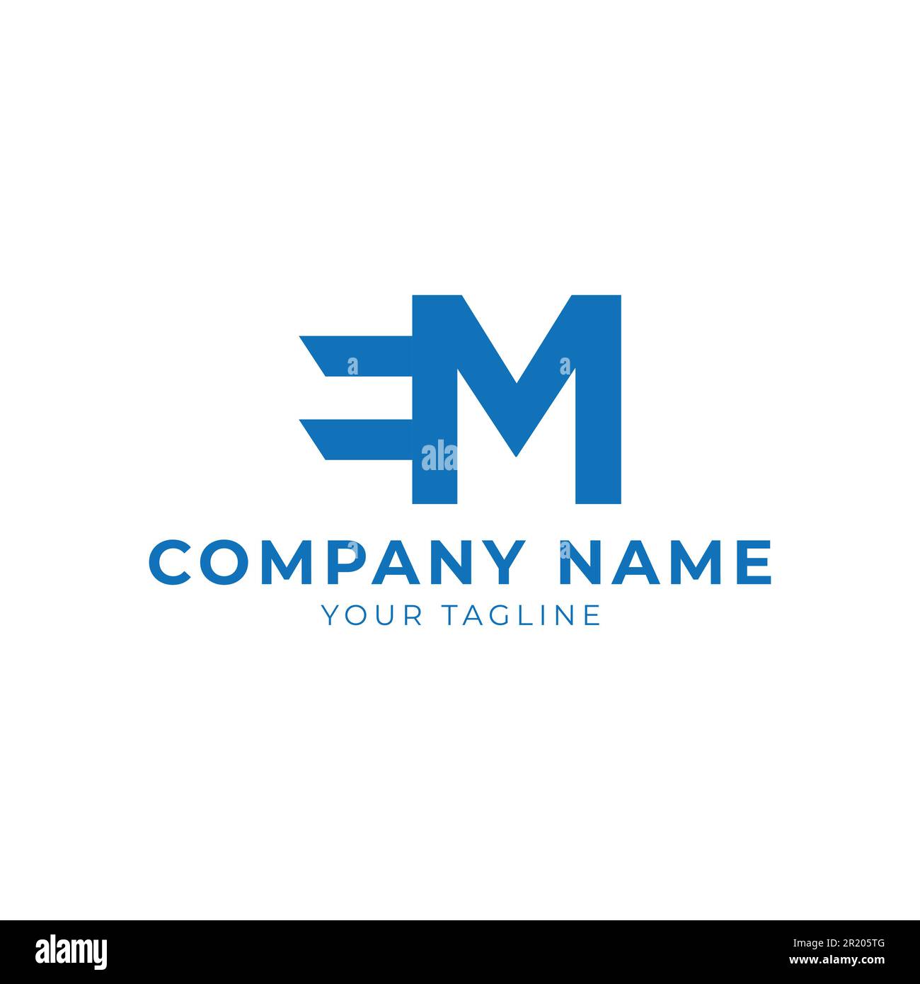 Lettera iniziale EM business corporate logo design. Le lettere e e m si combinano con il logo di design in stile spazio negativo Illustrazione Vettoriale