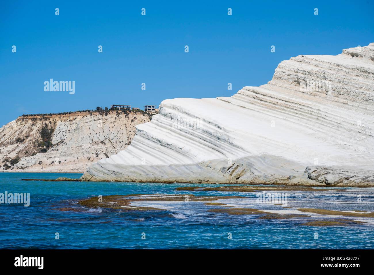 Scogliera di gesso Scala dei Turchi, Scala Turca, Realmonte, Sicilia, Italia Foto Stock