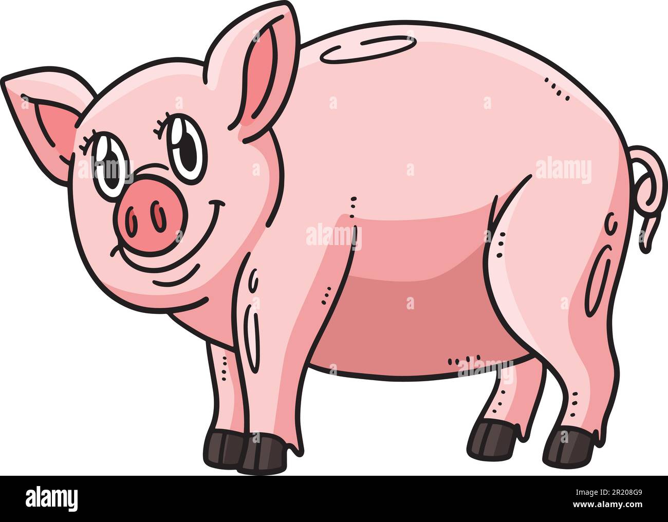 Illustrazione della clipart colorata di Mother Pig Cartoon Illustrazione Vettoriale