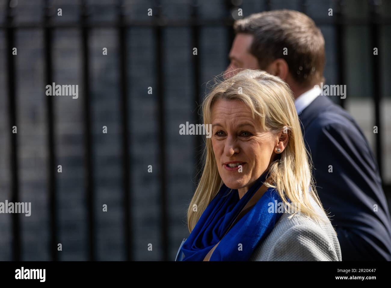 Londra, Regno Unito. 16th maggio, 2023. Food Security Conference Farm to Fork summit at 10 Downing Street, London UK Minette Batters NFU Presidente Credit: Ian Davidson/Alamy Live News Foto Stock Londra, Regno Unito. 16th maggio, 2023. Food Security Conference Farm to Fork summit at 10 Downing Street, London UK Minette Batters NFU Presidente Credit: Ian Davidson/Alamy Live News Foto Stock