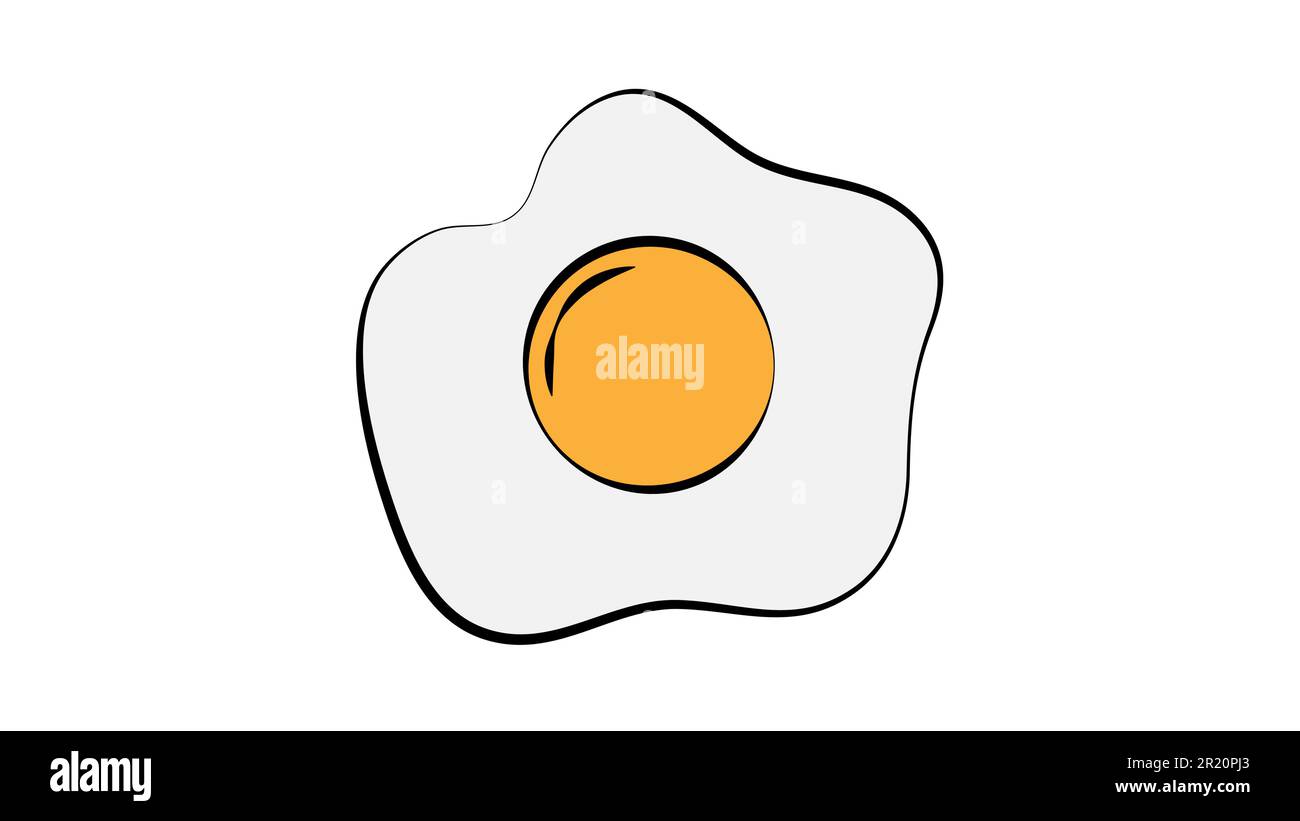 omeletta su sfondo bianco, illustrazione vettoriale. deliziose uova strapazzate a colazione. spuntino veloce. Colazione per gli inglesi. cibo abbondante nel Illustrazione Vettoriale