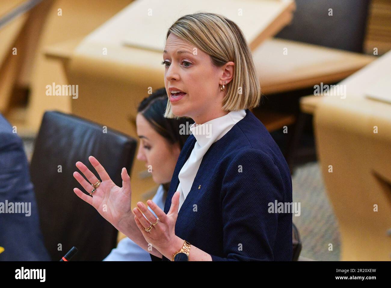 Edimburgo Scozia, Regno Unito 16 maggio 2023. Jenny Gilruth al Parlamento scozzese. credito sst/alamy notizie dal vivo Foto Stock