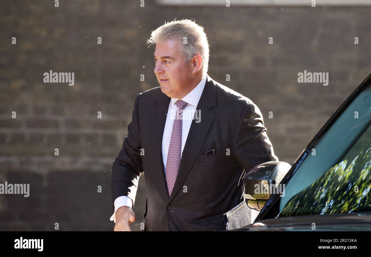 Brandon Lewis, Segretario di Stato per l'Irlanda del Nord, arriva a Downing Street per una riunione del gabinetto mentre il parlamento ritorna dopo la pausa estiva. 07-09-2021. Foto Stock