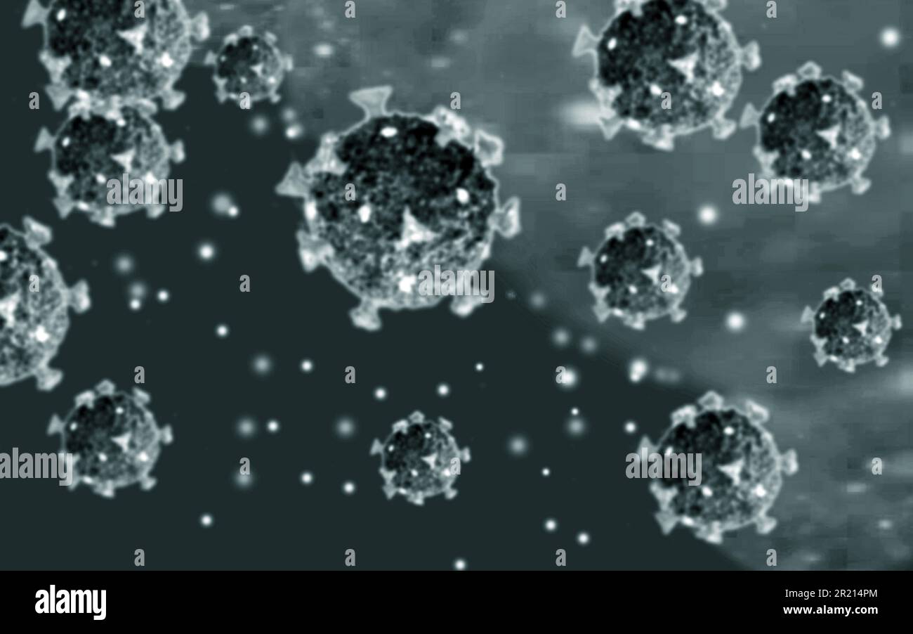 Un modello del coronavirus SARS-COV-2 che causa la malattia COVID-19. SARS-COV-2 è un virus della specie coronavirus grave correlato alla sindrome respiratoria acuta (SARSr-COV). Si ritiene che abbia origini zoonotiche e abbia una stretta somiglianza genetica con i coronavirus dei pipistrelli, suggerendo che sia emerso da un virus trasportato dai pipistrelli. 2022. Foto Stock