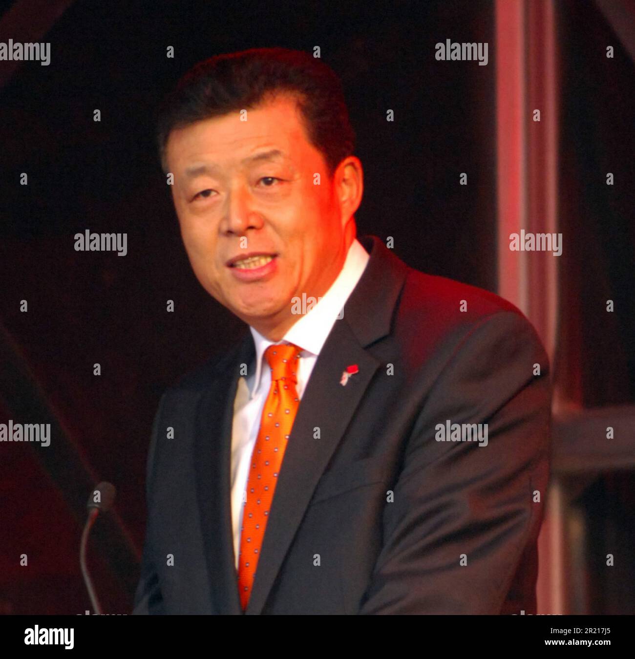 Trafalgar Square, Liu Xiaoming, ambasciatore cinese nel Regno Unito dal 2010 al 2018 Foto Stock