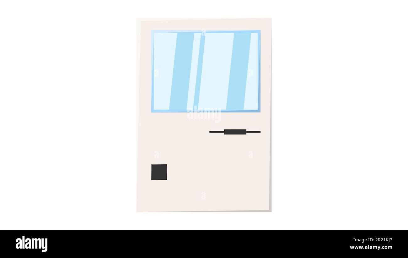 Vecchio computer retrò vintage Hipster, pc con monitor e tastiera dal 70s, 80s, 90s. Bella icona bianca. Illustrazione vettoriale. Illustrazione Vettoriale