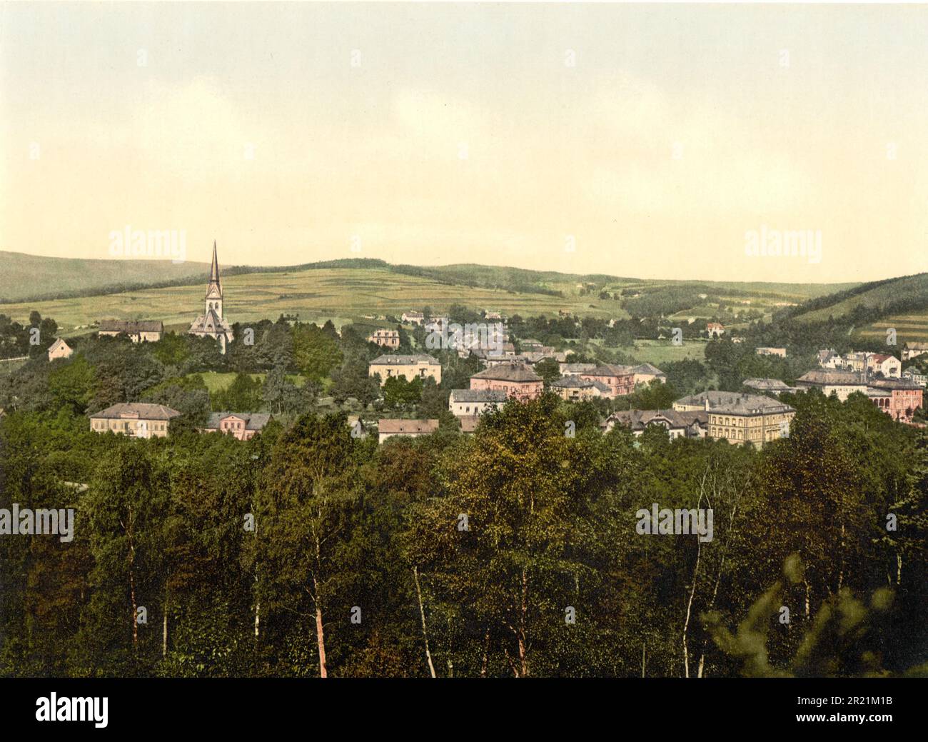 Bad Elster in Sassonia, Germania, storico, Fotocromo stampa dal 1890s / Bad Elster in Sachsen, Deutschland, Historisch, Photocromdruck aus den 1890er-Jahren Foto Stock