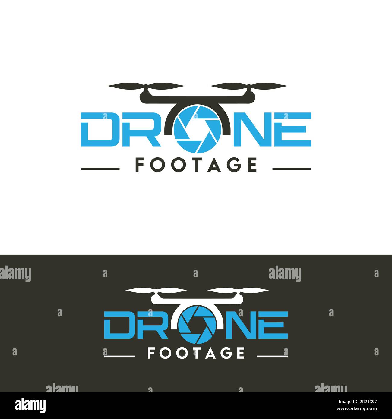 Design del logo del drone in modello vettoriale Illustrazione Vettoriale