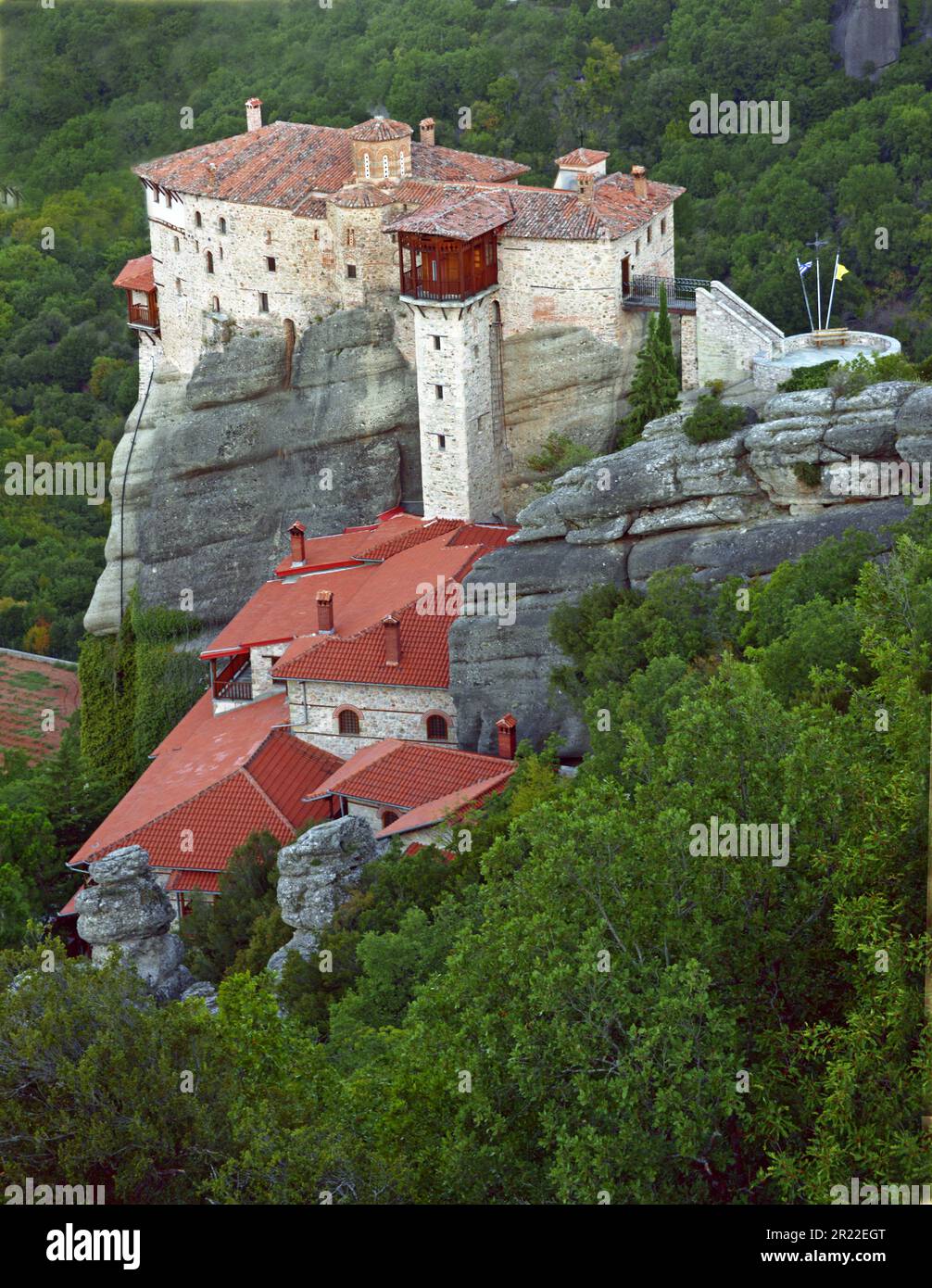 Le Meteore, il monastero Roussanou, Grecia, Tessaglia Foto Stock