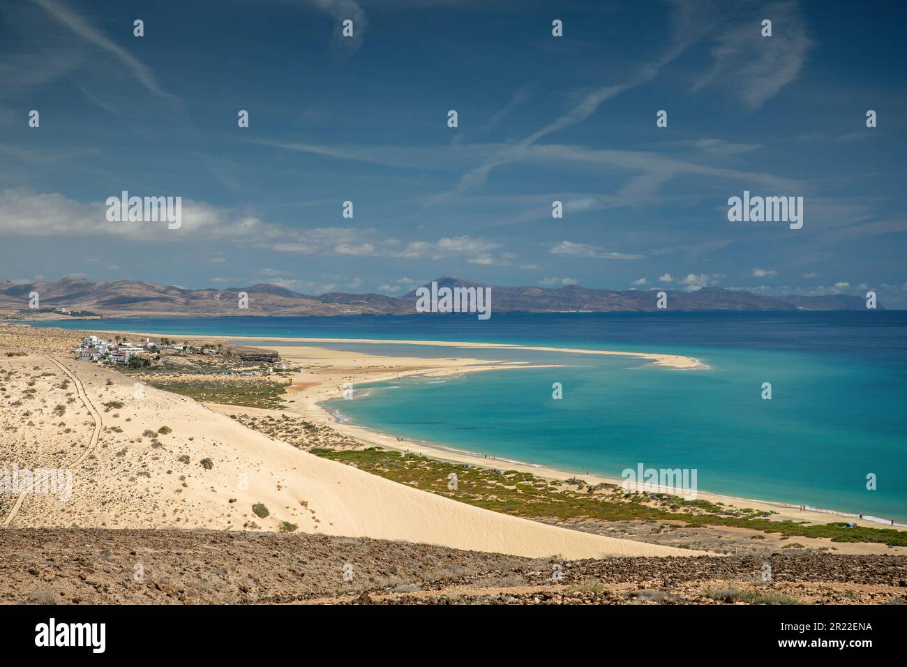 Playa de Sotavento a Costa calma, Isole Canarie, Fuerteventura Foto Stock