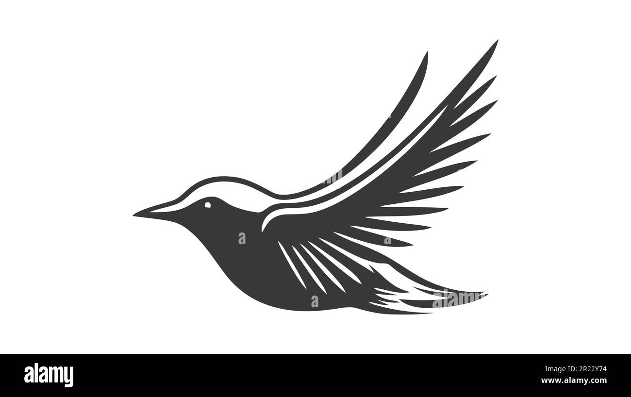 Flying Wings Bird Logo modello vettoriale astratto design. Illustrazione vettoriale Illustrazione Vettoriale