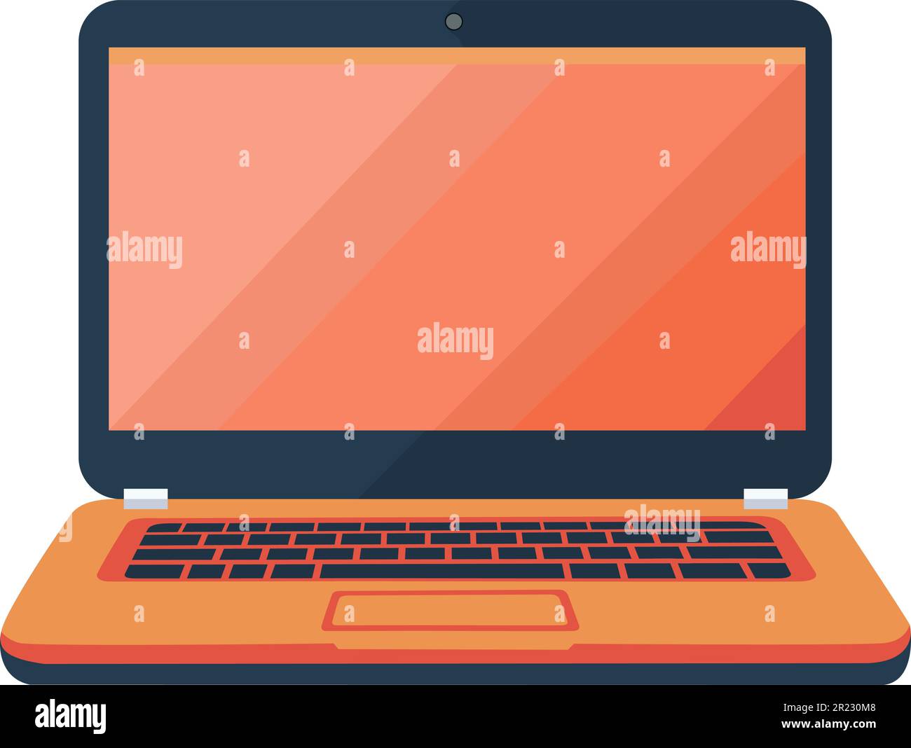 Icona del laptop nell'illustrazione vettoriale della tecnica piatta Illustrazione Vettoriale