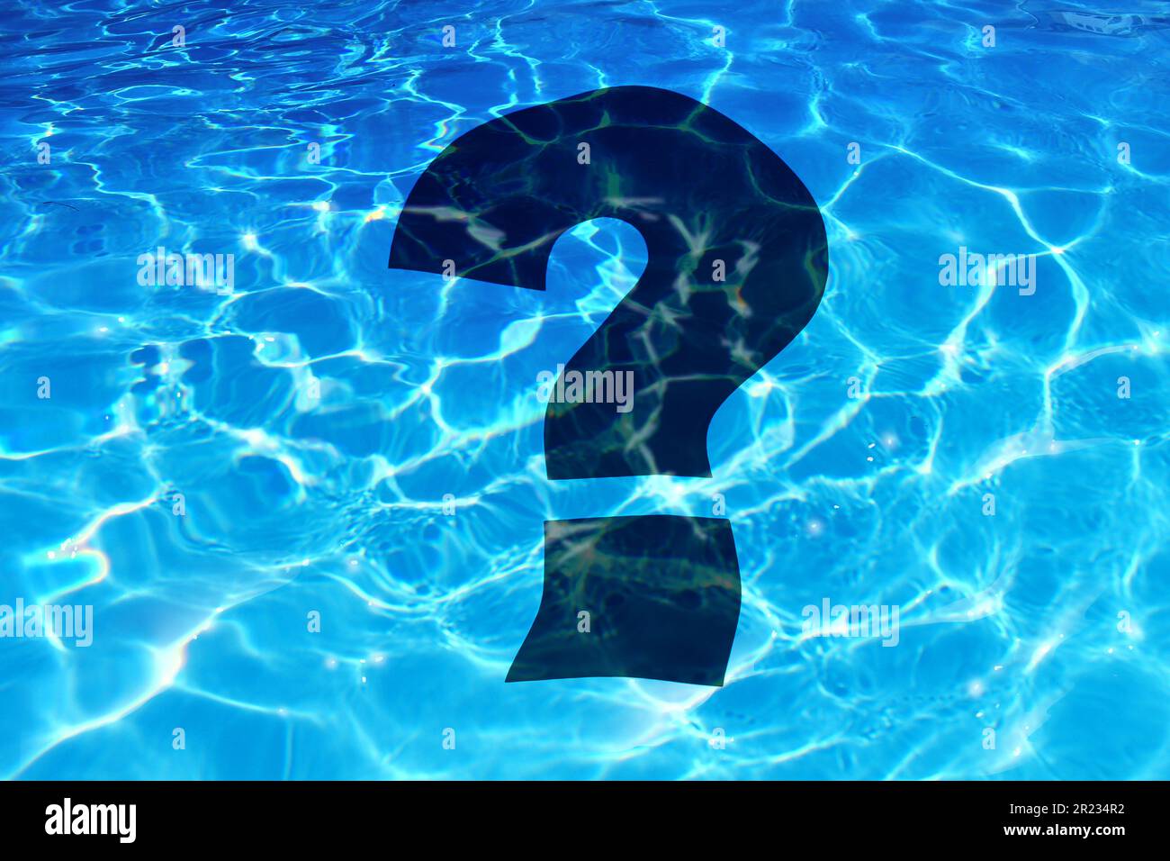 Le domande di piscina e la domanda di stile di vita all'aperto come le edizioni di sicurezza di sport acquatici o le informazioni di nuoto e il simbolo di qualità dell'acqua in un'illustrazione 3D Foto Stock