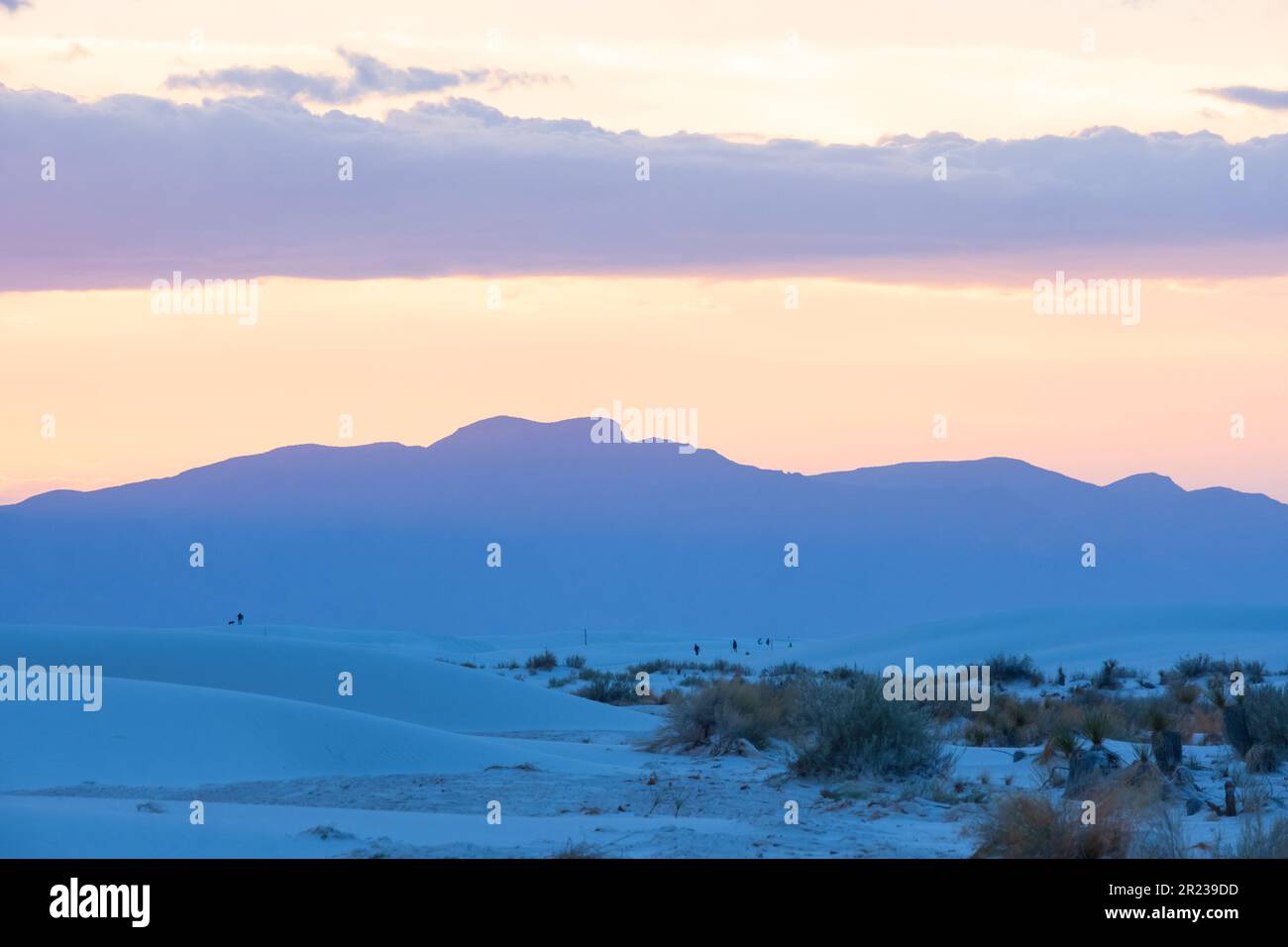 Cielo serale al White Sands National Monument, New Mexico, USA Foto Stock