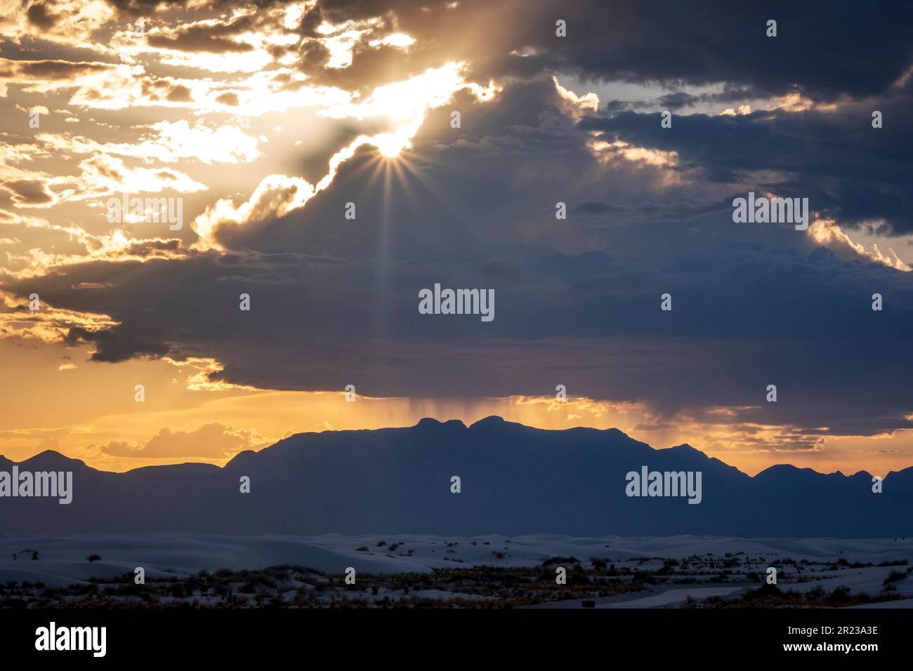 Cielo serale al White Sands National Monument, New Mexico, USA Foto Stock