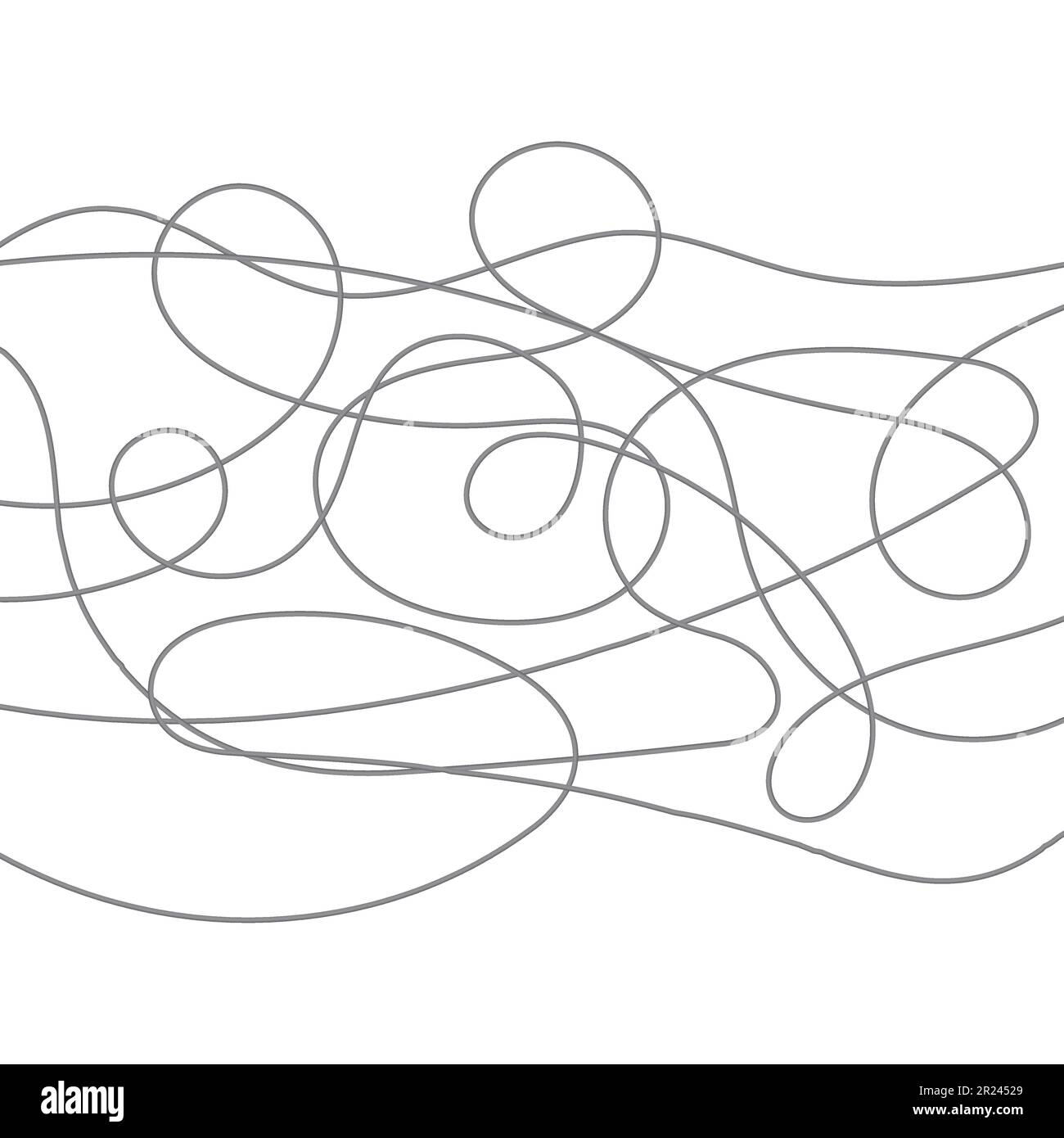 Trama aggrovigliata astratta. Linee caotiche casuali. Disegno a mano dell'oggetto dall'inizio e dalla fine. Illustrazione vettoriale. Illustrazione Vettoriale