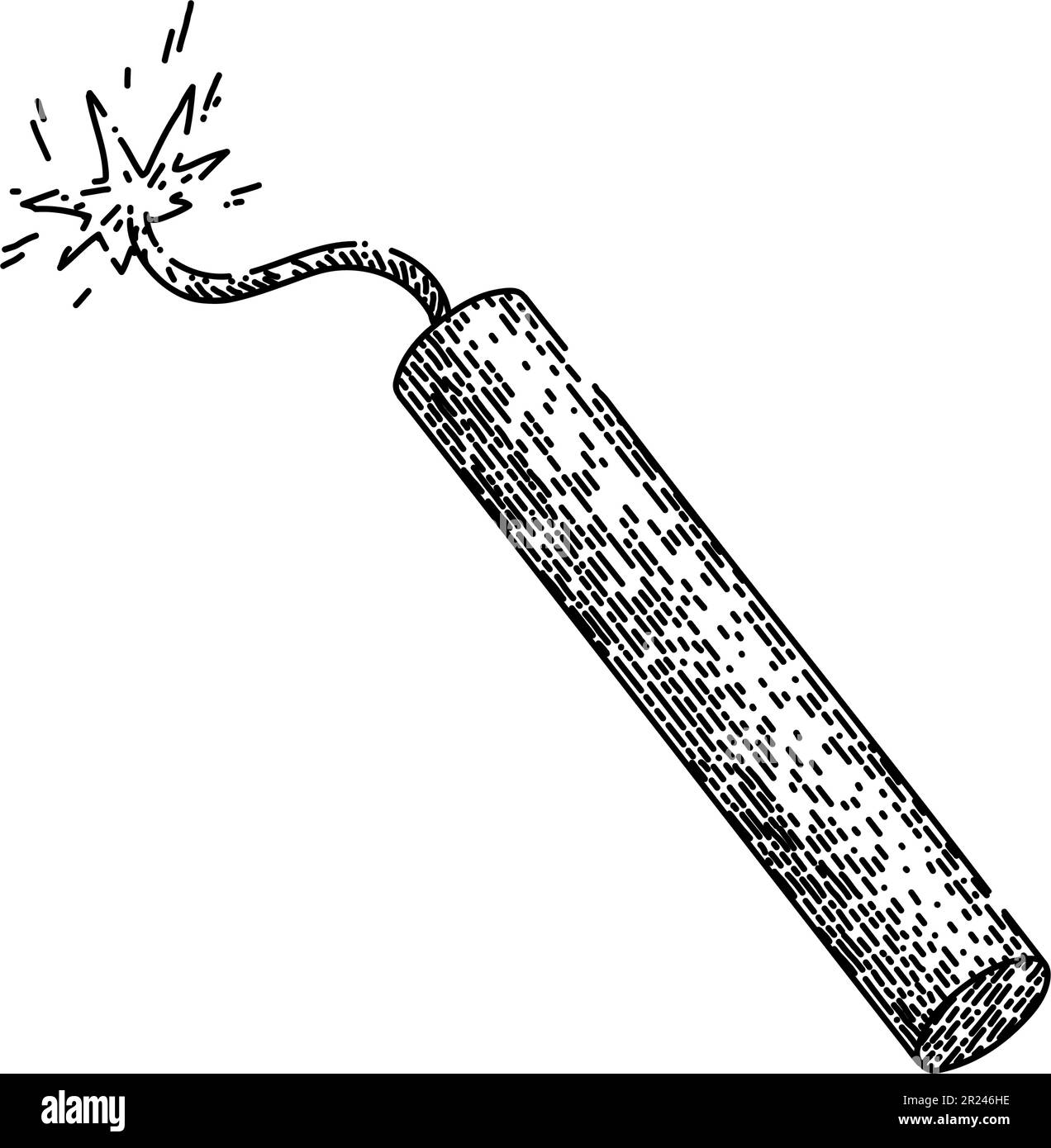 dinamite pericolo tnt schizzo vettore disegnato a mano Illustrazione Vettoriale