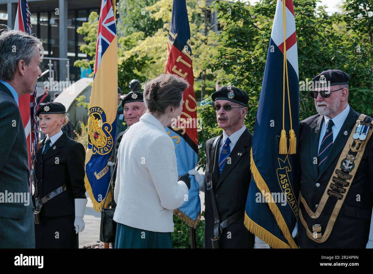 National Memorial Arboretum, Regno Unito. 16th maggio 2023. HRH la principessa reale partecipa al 60th° anniversario della Royal British Legions dell'ultimo serviteman che è stato sradicato dal servizio nazionale e incontra militari e donne che hanno servito nei vari conflitti. Credit Mark Lear / Alamy Live News Foto Stock