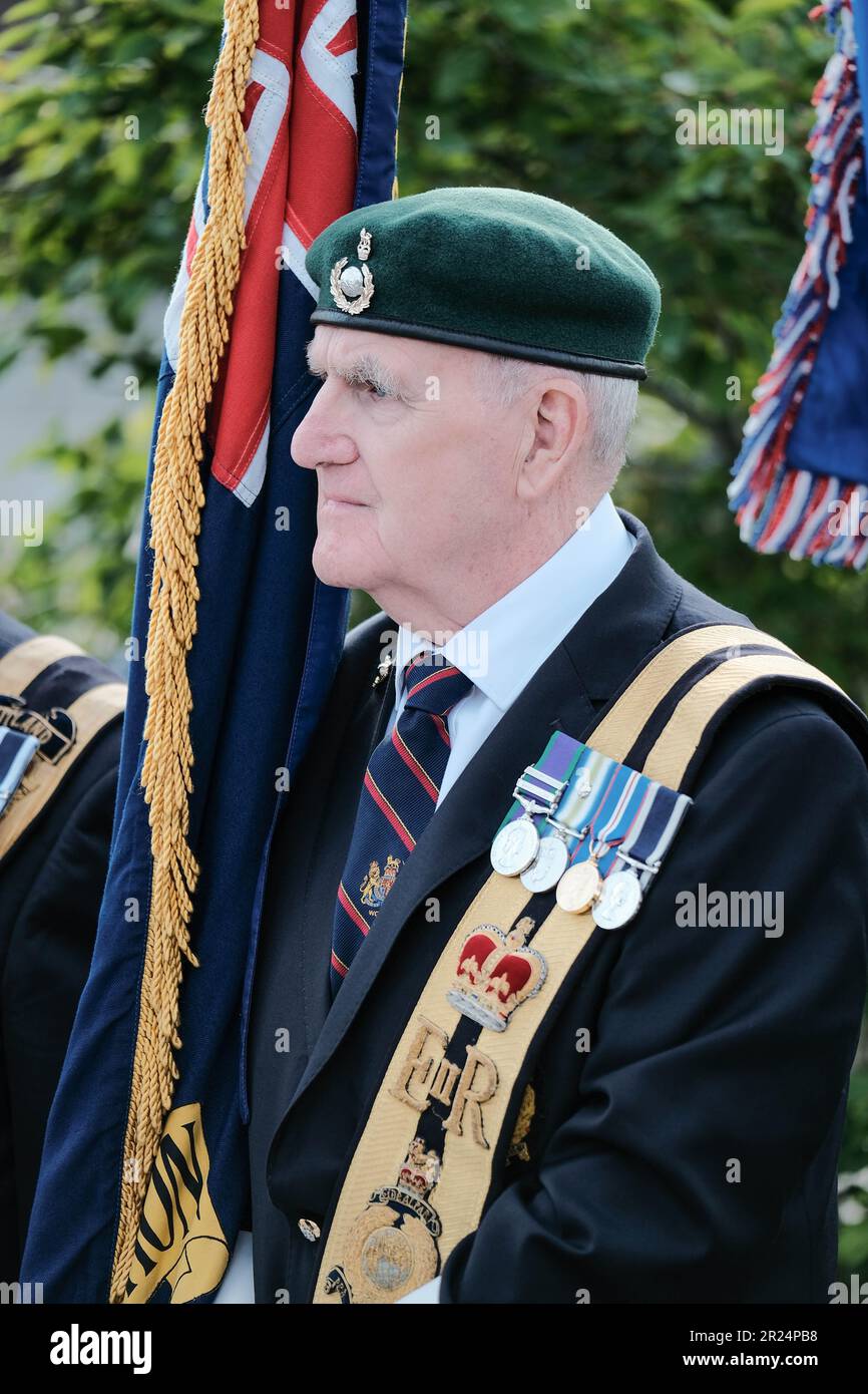 National Memorial Arboretum, Regno Unito. 16th maggio 2023. HRH la principessa reale partecipa al 60th° anniversario della Royal British Legions dell'ultimo serviteman che è stato sradicato dal servizio nazionale e incontra militari e donne che hanno servito nei vari conflitti. Credit Mark Lear / Alamy Live News Foto Stock