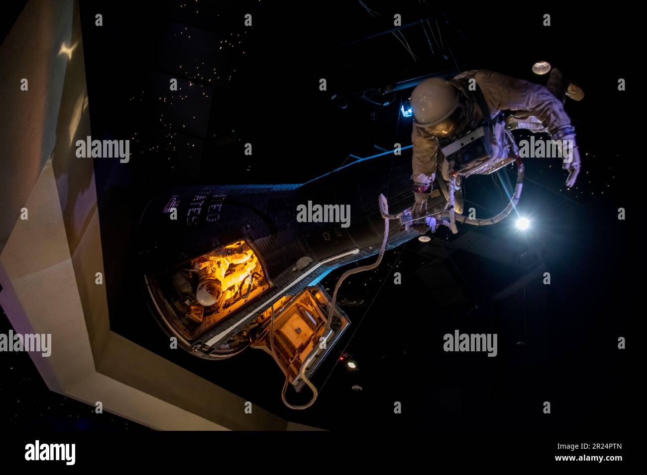 Houston USA 4 febbraio 2023: Il Gemini V nel Centro spaziale di Houston. Era un volo spaziale con equipaggio del 1965 nel progetto Gemini della NASA. Foto Stock