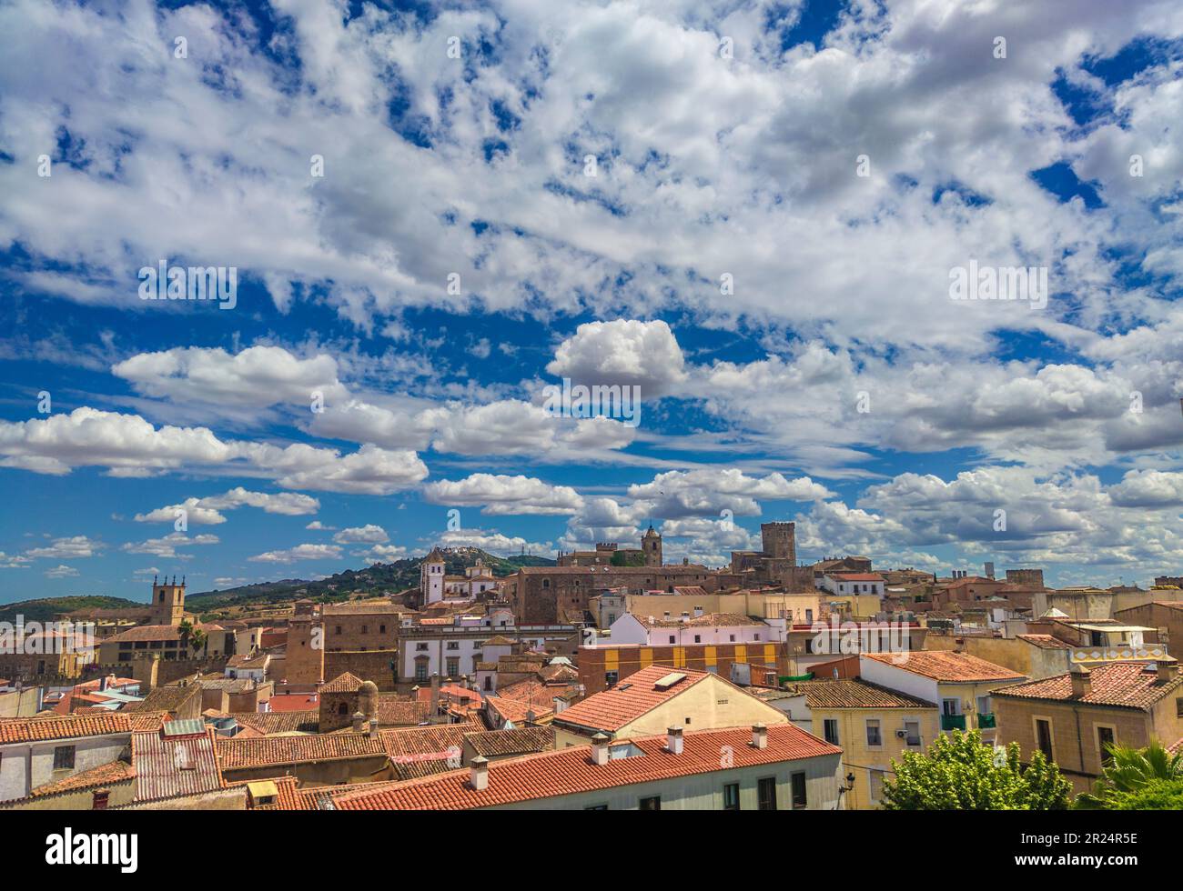 Ensemble urbano di Caceres. Skyline del quartiere storico, Caceres, Estremadura, Spagna Foto Stock