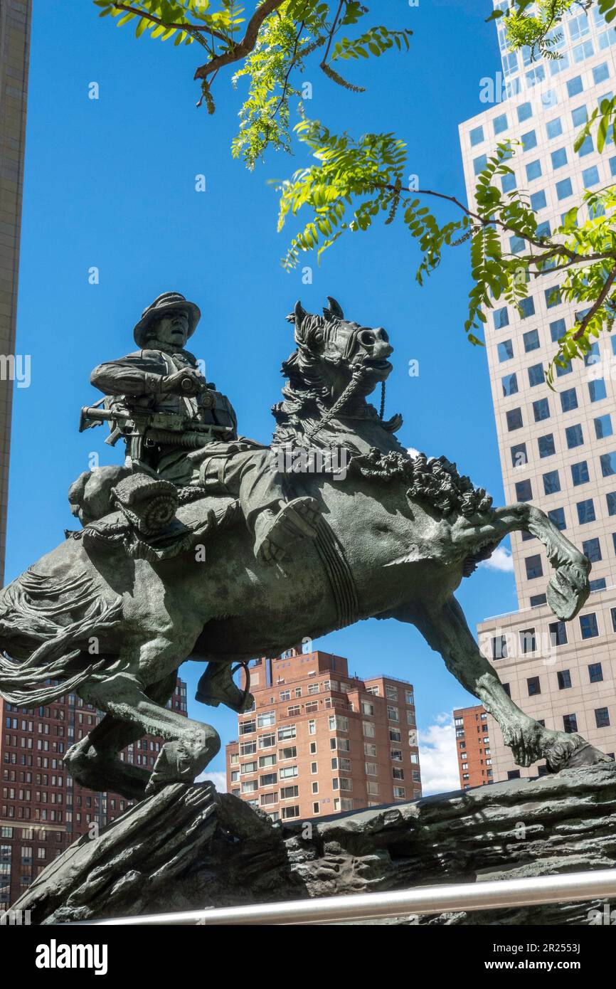 American's Response Monument, De Oppresso Liber, Liberty Park presso il World Trade Center, NYC, USA 2023 Foto Stock