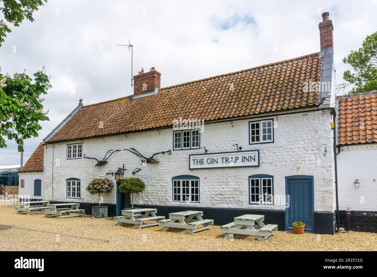 Il Gin Trap Inn a Ringstead, Norfolk. Foto Stock