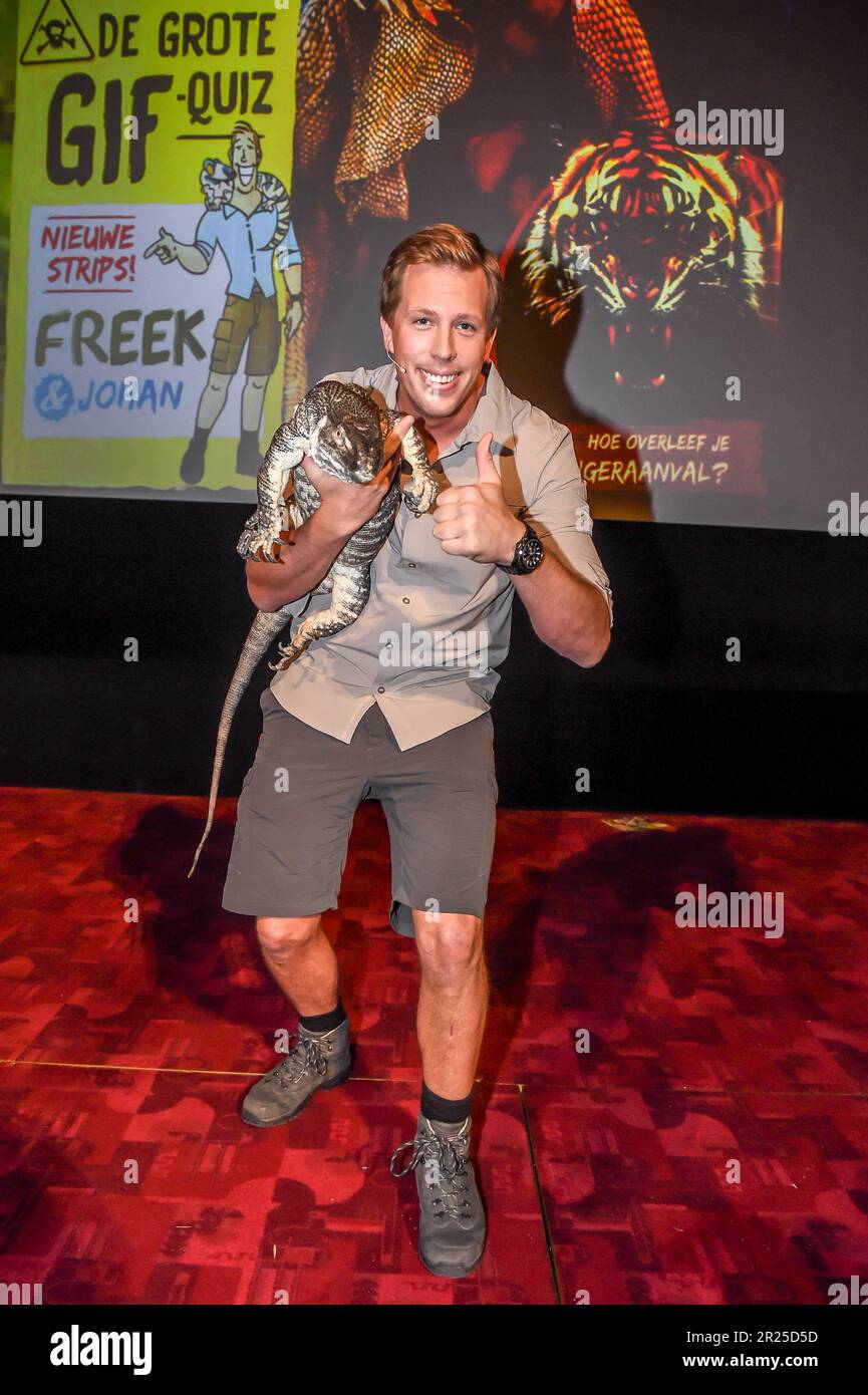 31-08-2016, Amsterdam, Paesi Bassi: Freek Vonk samen ha incontrato Johan aanwezig bij de lancering van zijn magazine Wild van Freek a Pathe TUSCHINSKI THEATER te Amsterdam. Foto Stock