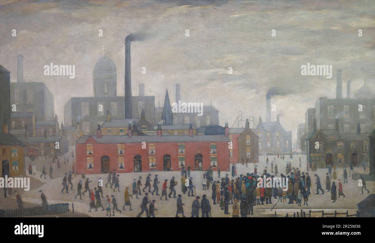 Un incidente, LS Lowry, 1926, Foto Stock