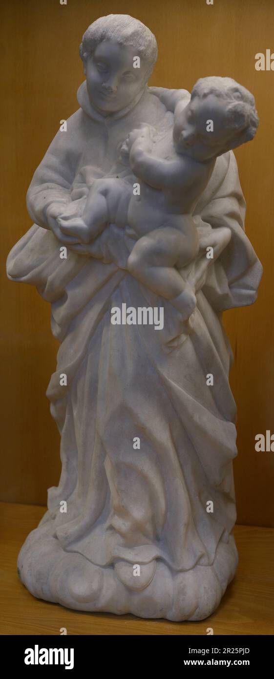 Sant'Antonio. Statua. 18th ° secolo. Dal Colegio dos Nopres (Lisbona). Museo Archeologico di Carmo. Lisbona, Portogallo. Foto Stock