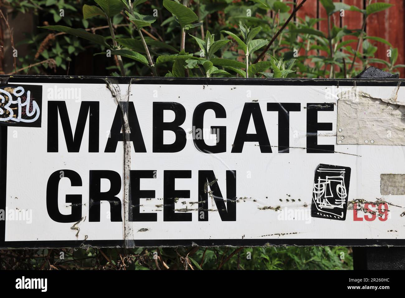 Mabbate, una zona un tempo famigerata per le prostitute, ma ora in crescita in un luogo creativo con arte di strada fredda, a Leeds, West Yorkshire, Regno Unito Foto Stock