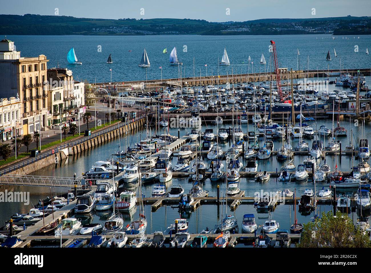 GB - DEVON: Porto di Torquay e navigazione serale a Tor Bay Foto Stock