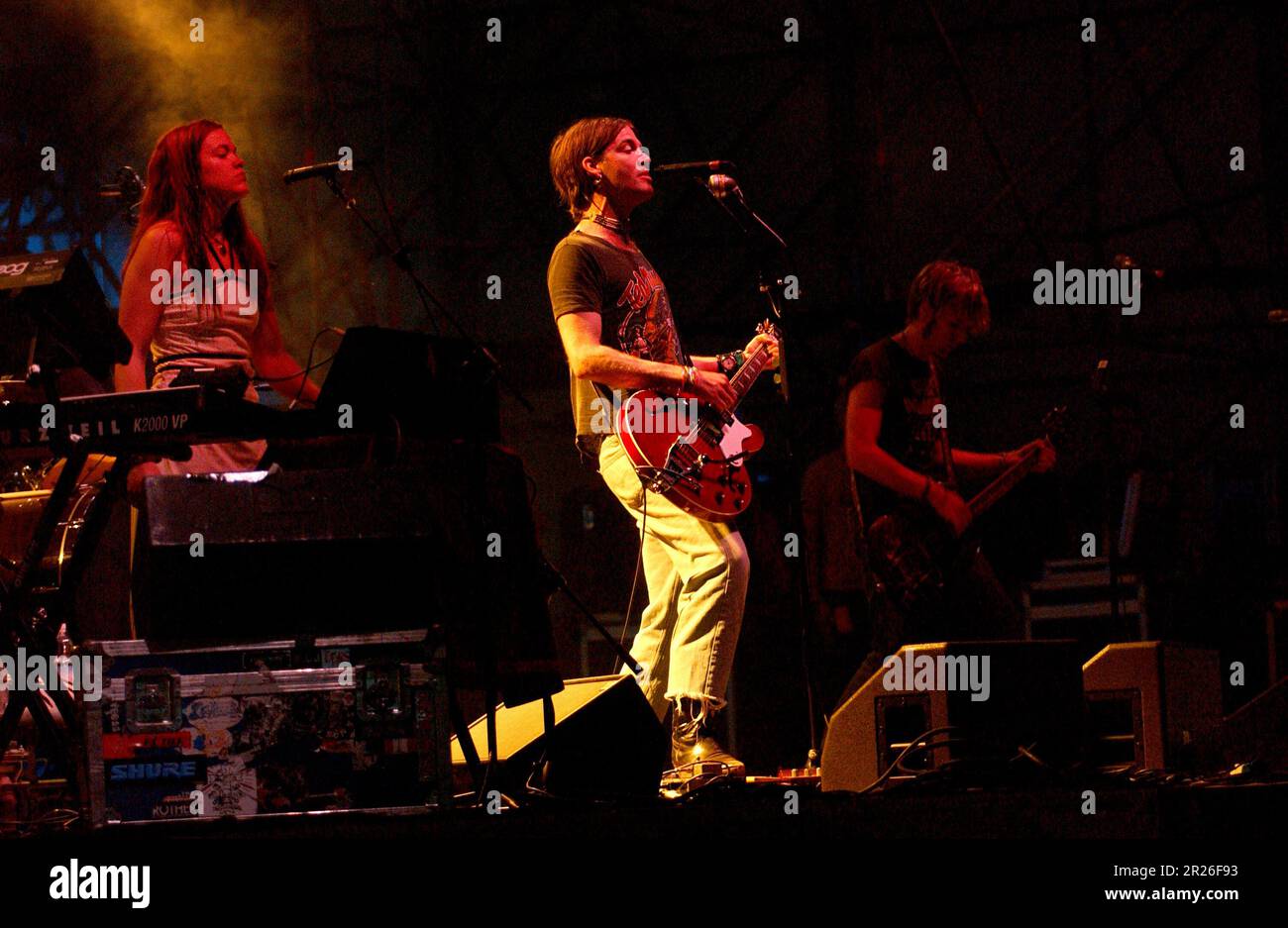 Arezzo Italia 2002-07-04 : i Dandy Warhols in concerto al Wave Festival di Arezzo Foto Stock