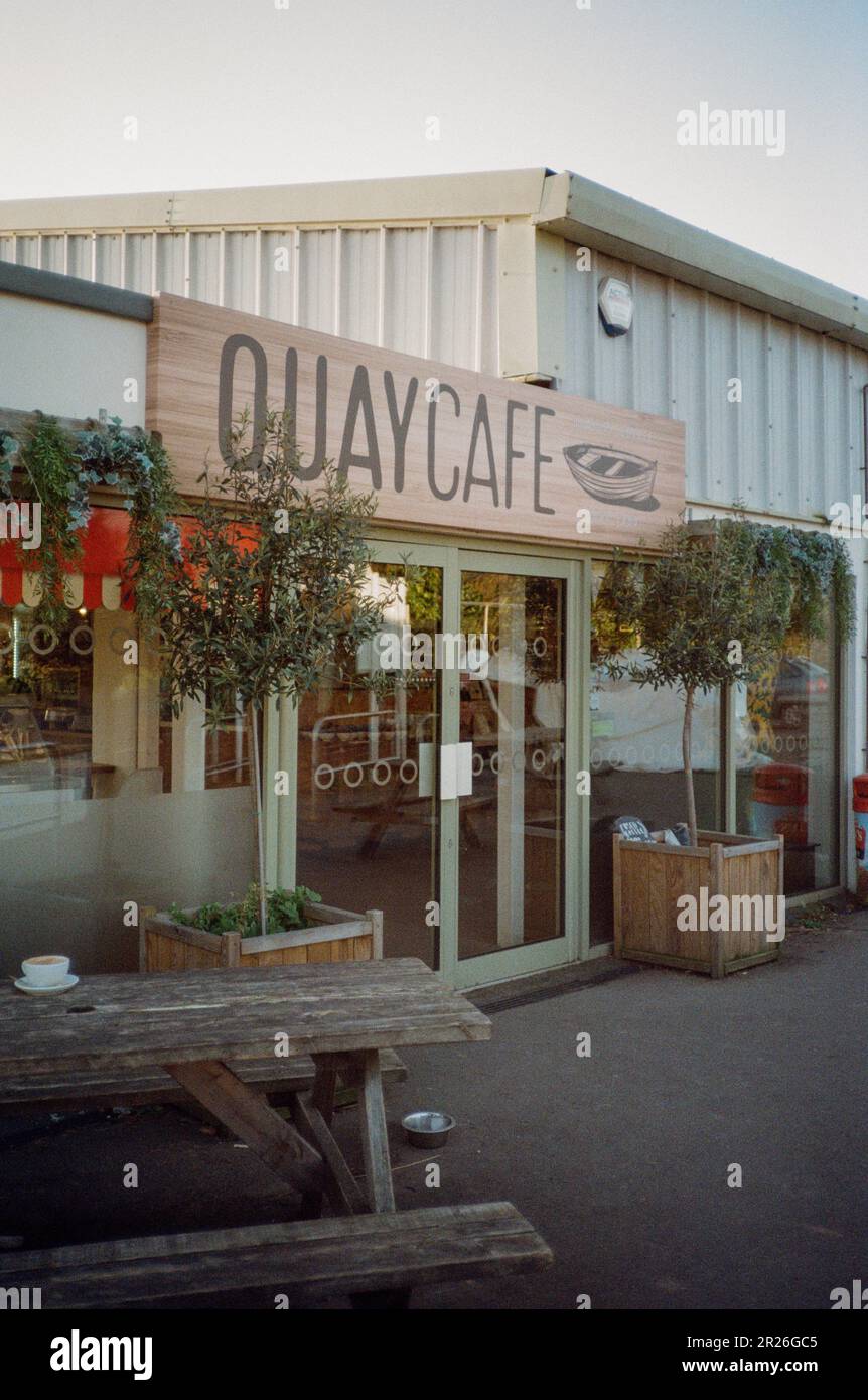 Quay Cafe, Braunton, Devon, Inghilterra, Regno Unito. Foto Stock