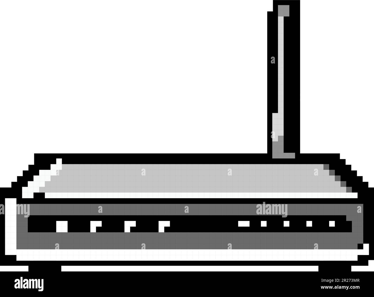 illustrazione vettoriale pixel art del gioco modem dsl wireless Illustrazione Vettoriale