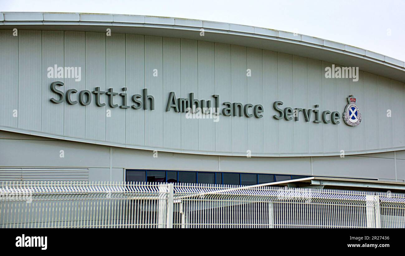 sede del servizio di ambulanza scozzese all'aeroporto di glasgow Foto Stock