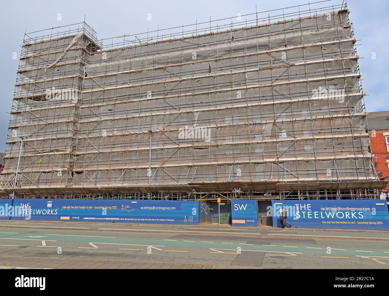 Lo sviluppo di alloggi di Steelworks (Cheshire Junction 362 Flats) a Winwick Street, Warrington, Cheshire, Inghilterra, Regno Unito, WA1 1TS Foto Stock