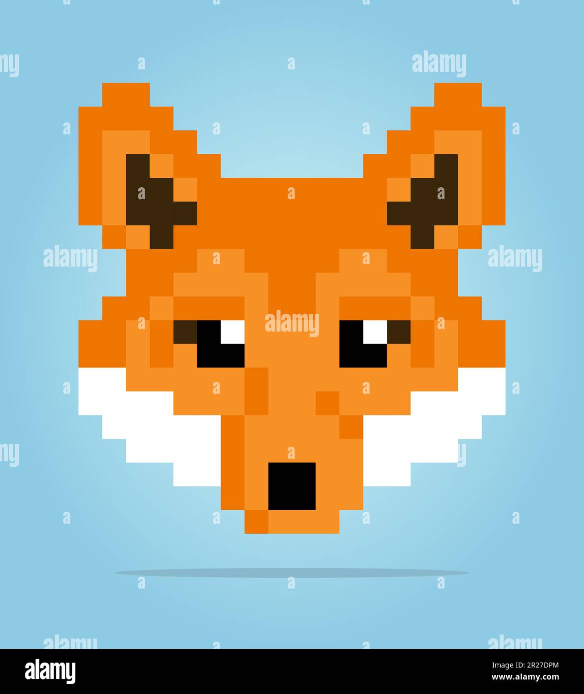 pixel a 8 bit della volpe della testa. Illustrazione Animal in Vector per  il cross-stitch e le risorse di gioco Immagine e Vettoriale - Alamy