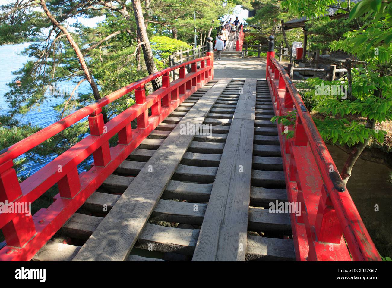 Matsushima - uno dei tre punti più panoramici in Giappone - il ponte Godaido Foto Stock