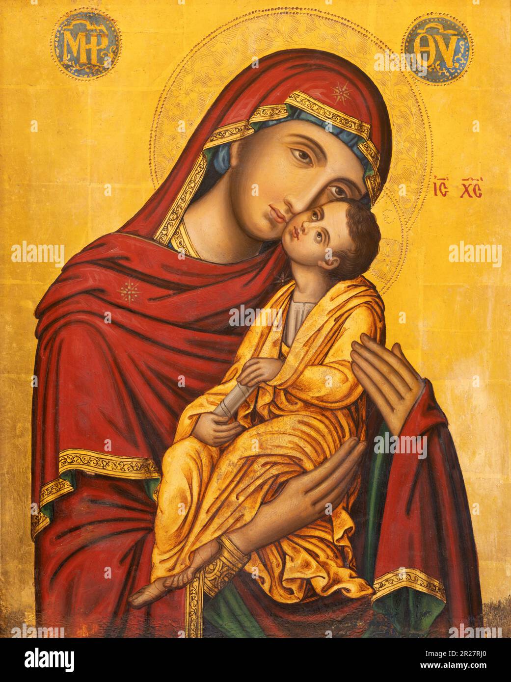 NAPOLI, ITALIA - 22 APRILE 2023: L'icona della Madonna della Chiesa dei Santi Pietro e Paolo dei Greci di un artista sconosciuto. Foto Stock