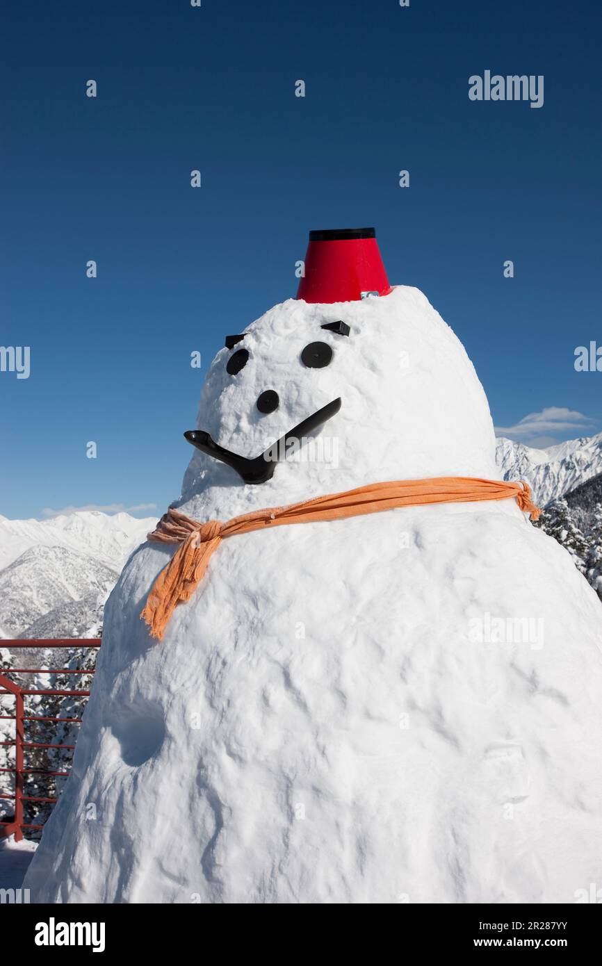 Snowman nell'osservatorio della pista di Shin-Hotaka Foto Stock