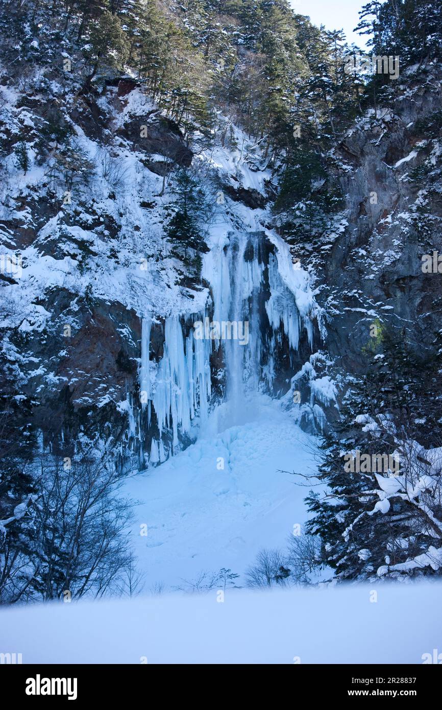 Cascata Hirayu in inverno Foto Stock