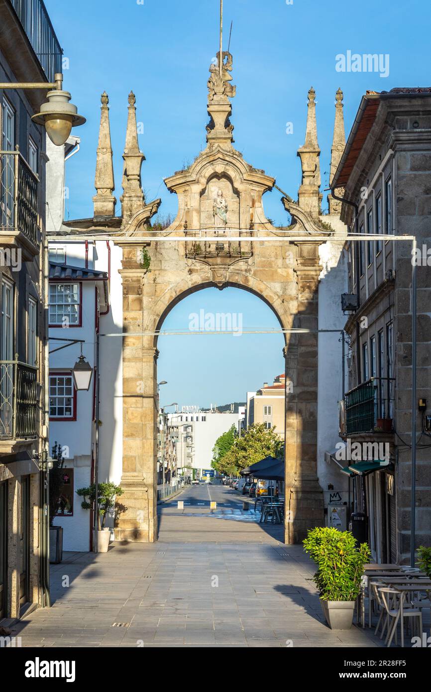 L'Arco della porta Nuova, Arco da porta Nova, struttura barocca di fine '18th all'ingresso del centro storico. Foto Stock