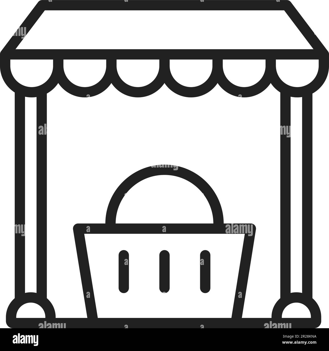 Immagine vettoriale icona mercato locale. Illustrazione Vettoriale