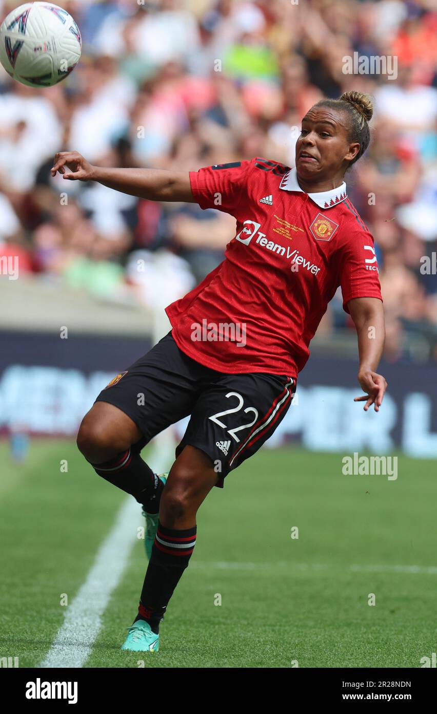 Nokita PARRIS di Manchester United Women durante la Vitality Women's fa Cup finale di calcio partita tra le Chelsea Women contro Manchester United Women at We Foto Stock