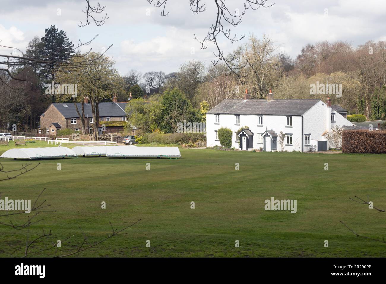 Il campo da cricket al White Coppice vicino a Chorley Lancashire England Foto Stock