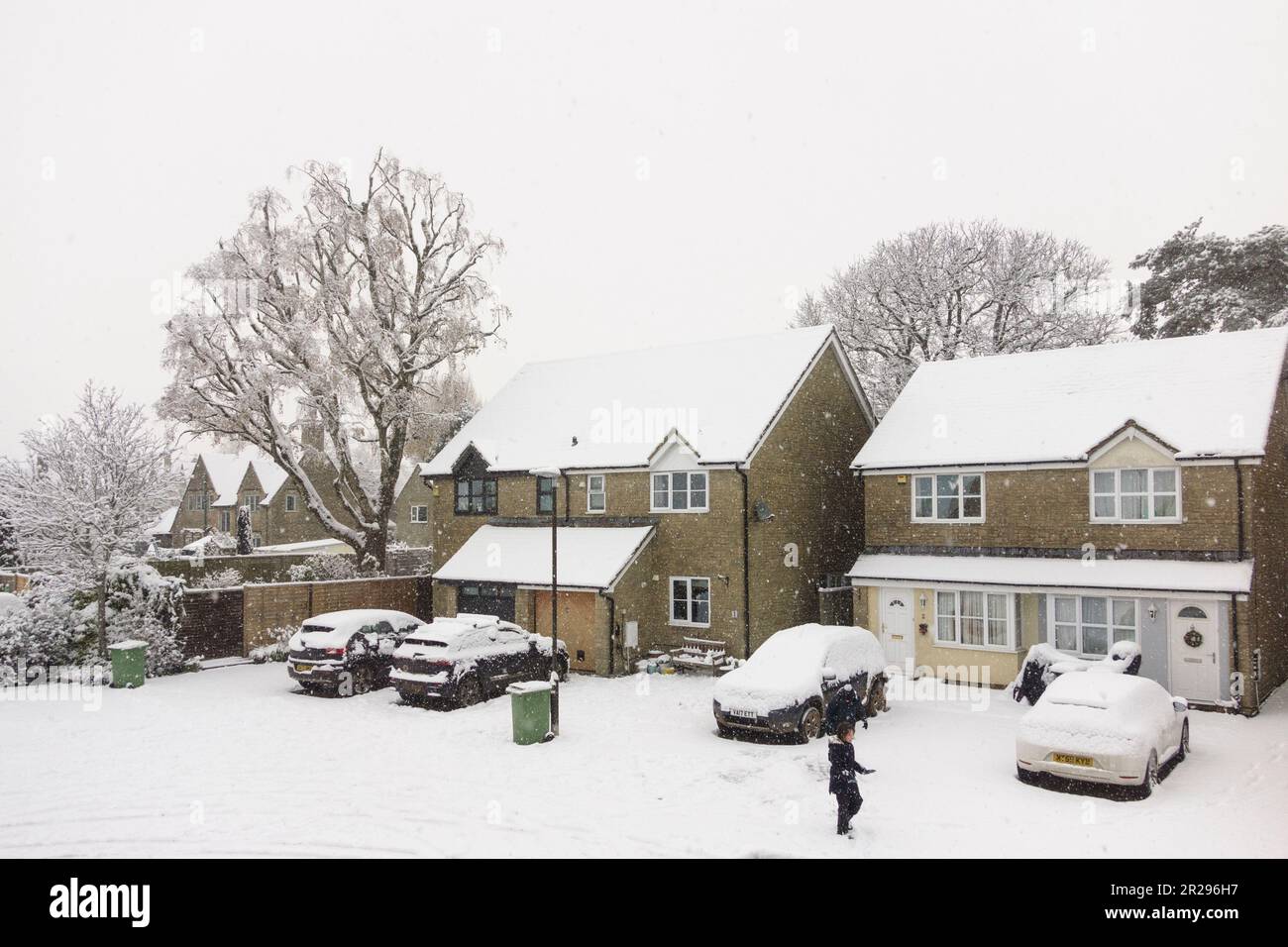 Snow Scene, Tetbury, Gloucestershire, Regno Unito Foto Stock