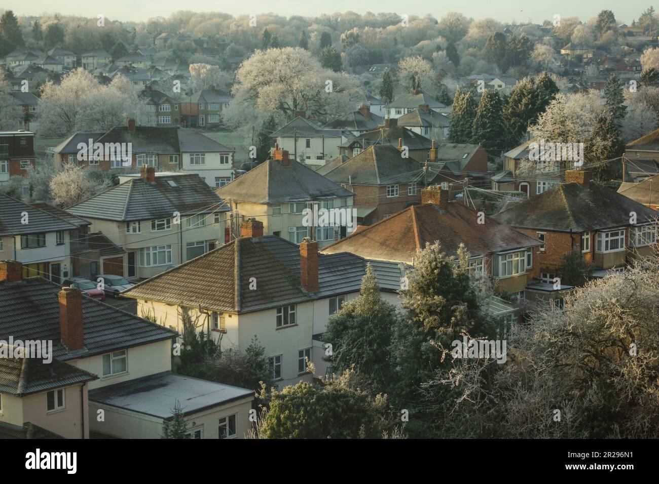 Gelido inverno mattina, Botley, Oxford, Regno Unito Foto Stock