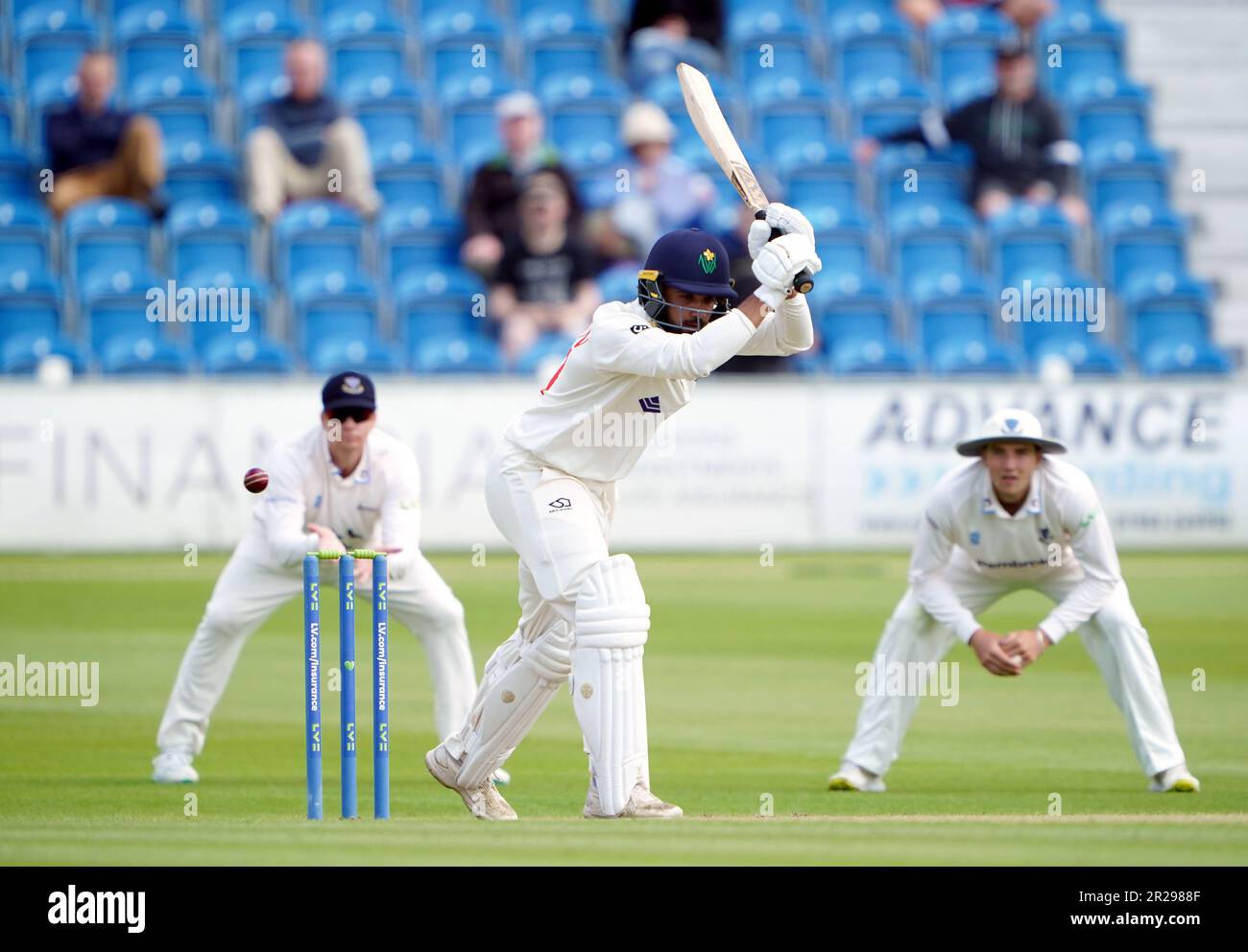 Glamorgan's Zain-ul-Hassan batting il primo giorno della partita LV= Insurance County Championship al Central County Ground 1st, Hove. Data immagine: Giovedì 18 maggio 2023. Foto Stock